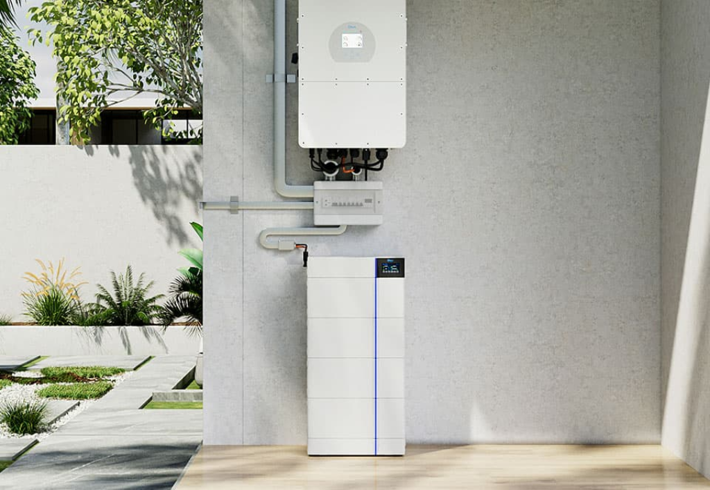 Deye residential battery storage installed with a hybrid inverter